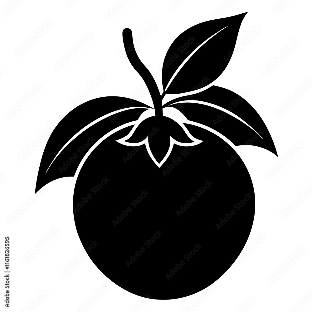 Creative loquat silhouette vector art Creative loquat silhouette vector art