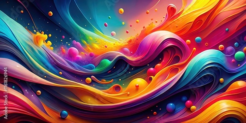 Expressive abstract background with vibrant colors and dynamic shapes, abstract, vibrant, colors, shapes, design, art