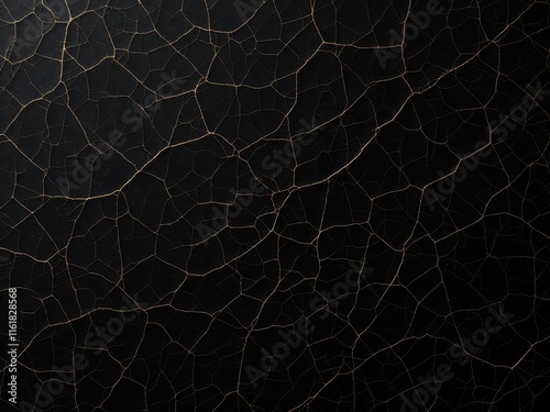 Abstract black crackle texture with sharp gold lines and a luxurious feel, creating a dramatic and elegant background, ideal for high-end or artistic designs.