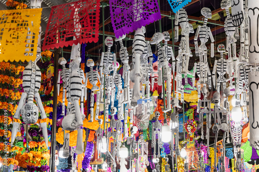 Fototapeta premium calaveras de ázucar mexicanas día de muertos 