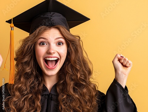 Excited Graduate Celebrating Achievement with Smile