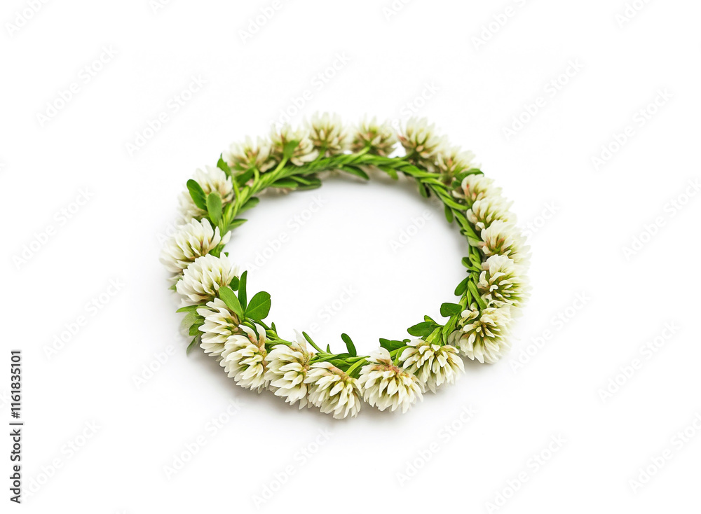 Obraz premium a wreath made from woven white clover