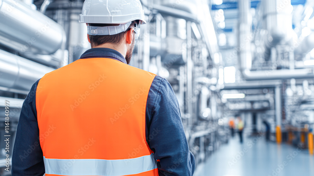 Modern facility operations industrial worker oversight in manufacturing plant Modern facility operations industrial worker oversight in manufacturing plant