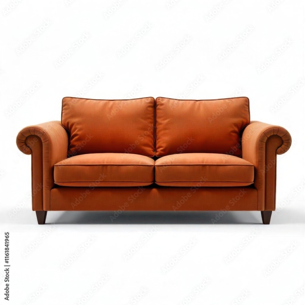 Fototapeta premium broen leather sofa on white background, isloted