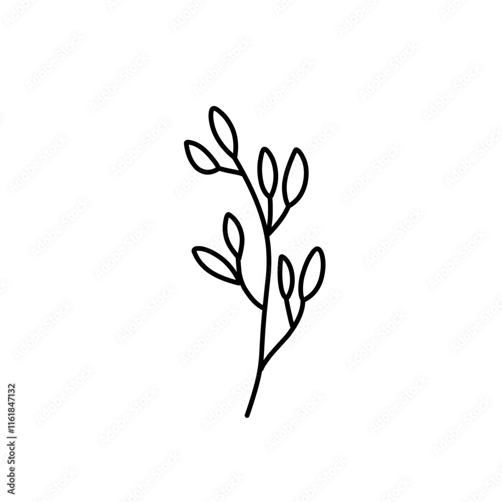 leaf branch outline leaf branch outline