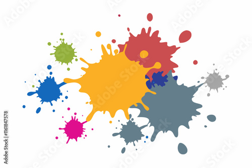 Slate paint splatter on white background