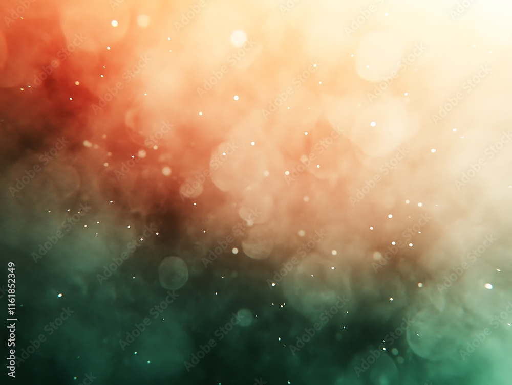 Fototapeta premium Abstract Background with Orange Green Bokeh Lights