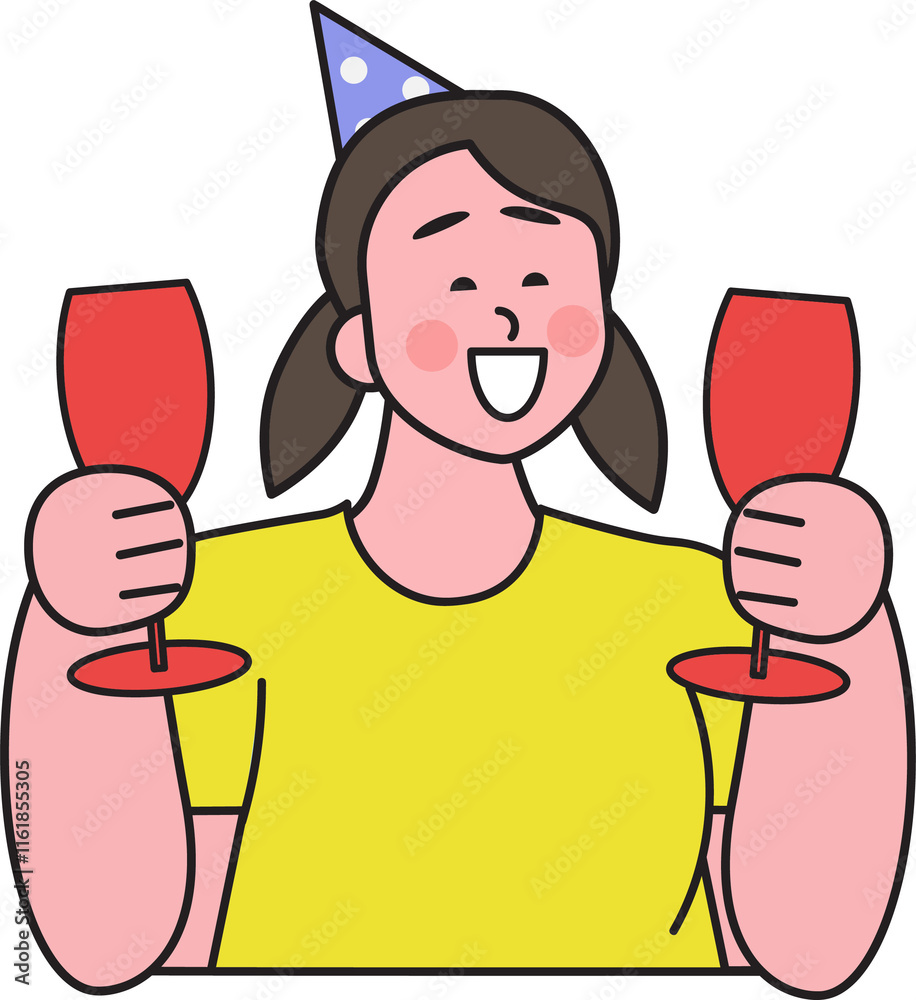 People in New Year's celebration moment, fun action, 2025 People in New Year's celebration moment, fun action, 2025