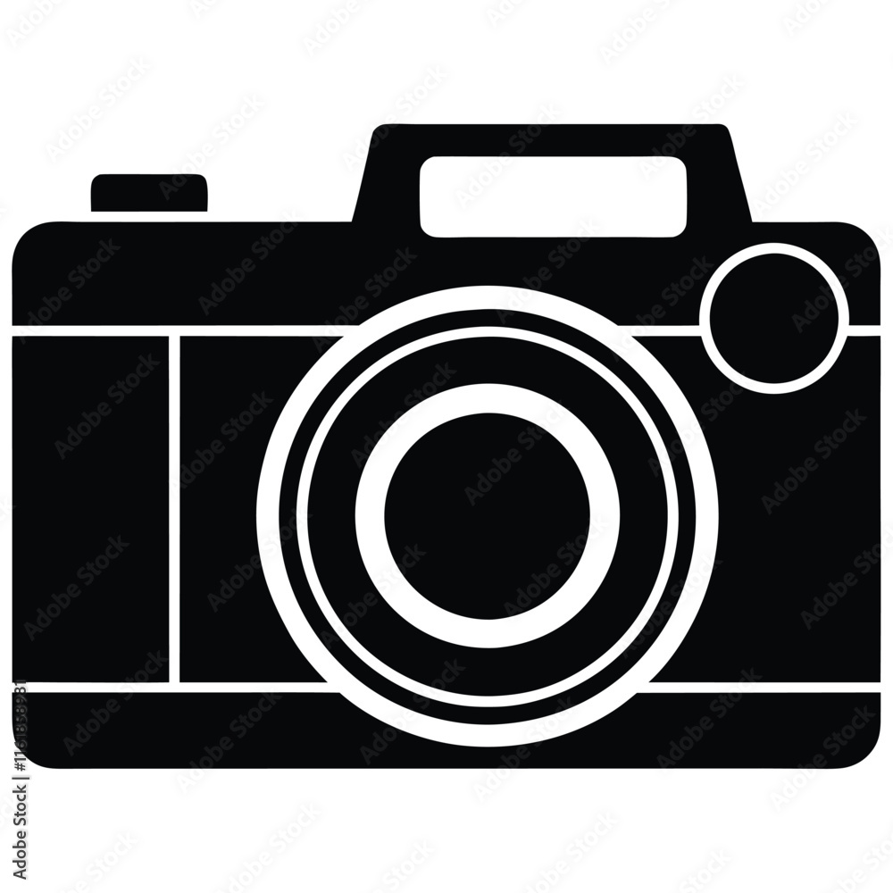 Digital camera silhouette vector icon Digital camera silhouette vector icon