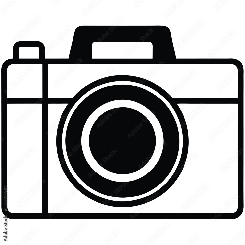 Digital camera silhouette vector icon Digital camera silhouette vector icon
