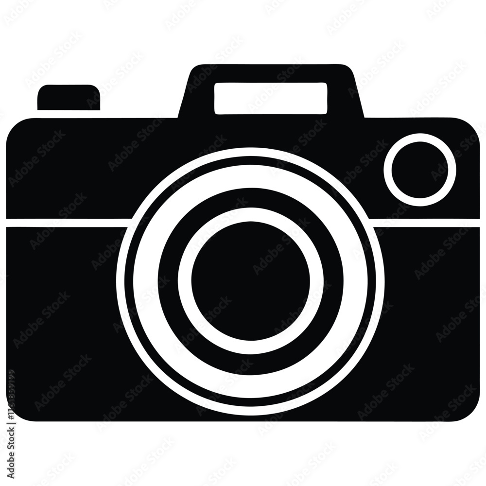 Digital camera silhouette vector icon Digital camera silhouette vector icon