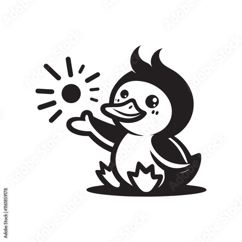 Cute Sunny Duck Vector Design