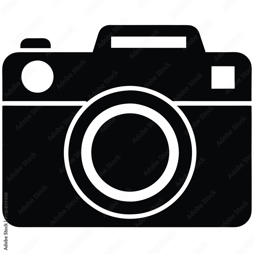 Digital camera silhouette vector icon Digital camera silhouette vector icon