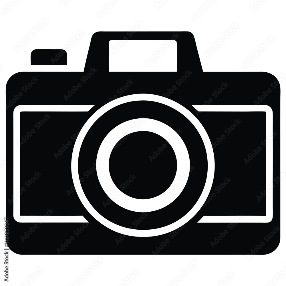 Digital camera silhouette vector icon Digital camera silhouette vector icon