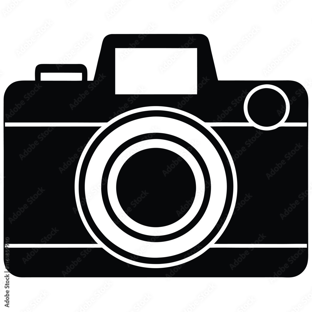 Digital camera silhouette vector icon Digital camera silhouette vector icon