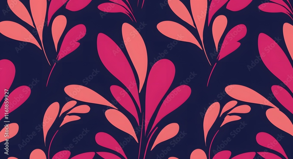 Seamless pattern with leaves. Abstract stylish background with stylized petals