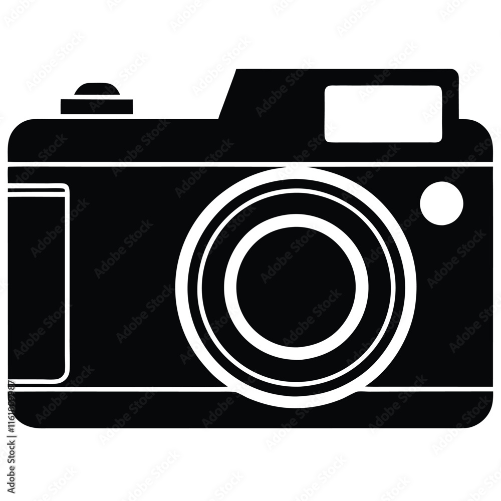Digital camera silhouette vector icon Digital camera silhouette vector icon