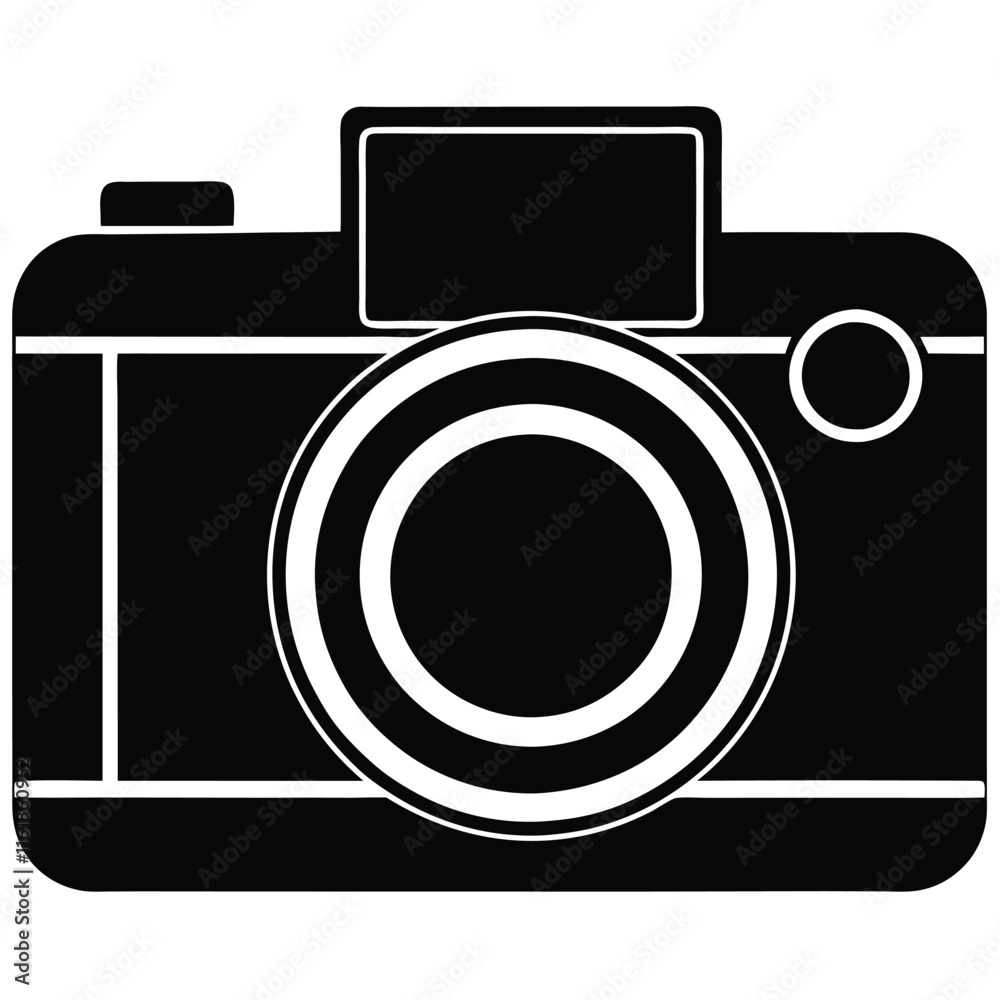 Digital camera silhouette vector icon Digital camera silhouette vector icon