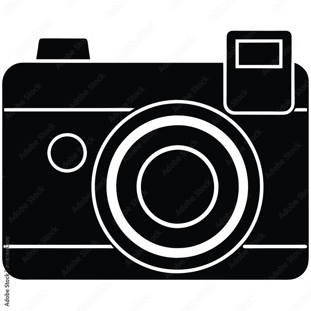 Digital camera silhouette vector icon Digital camera silhouette vector icon