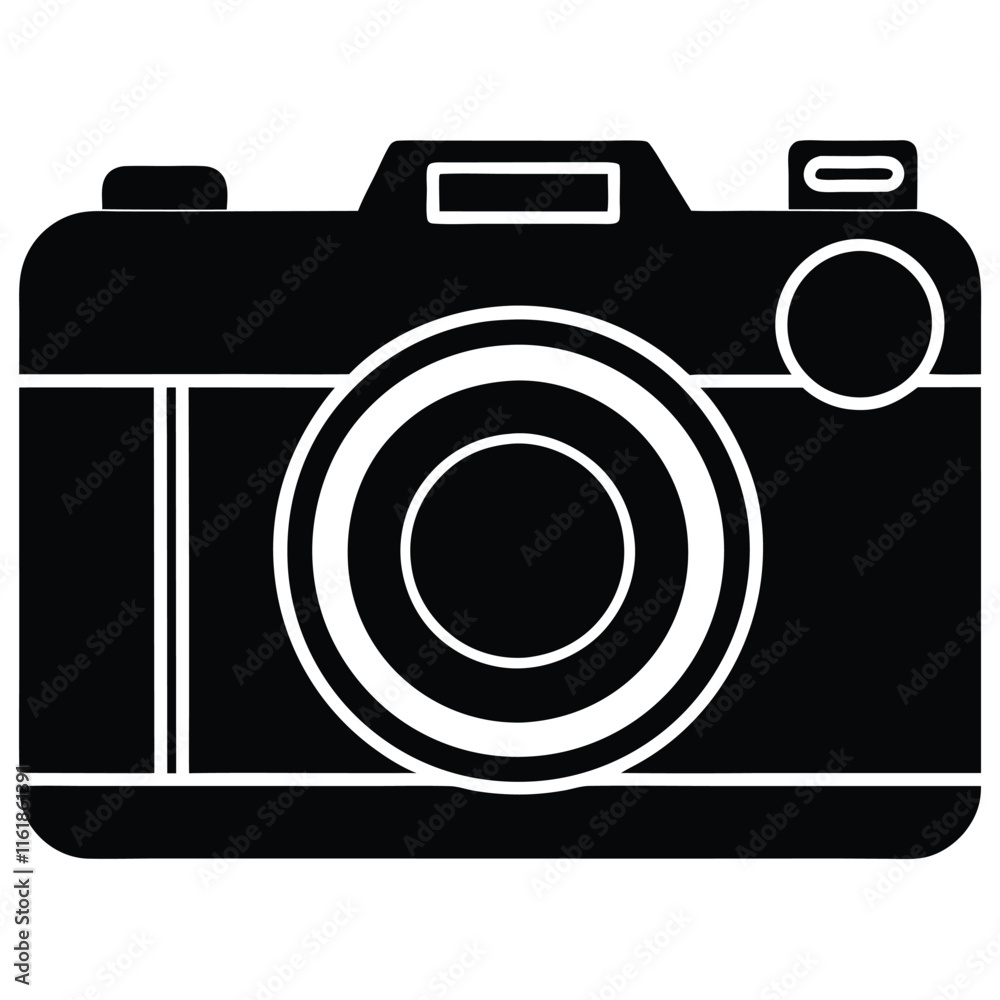 Digital camera silhouette vector icon Digital camera silhouette vector icon
