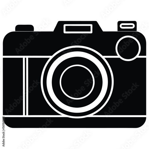 Digital camera silhouette vector icon