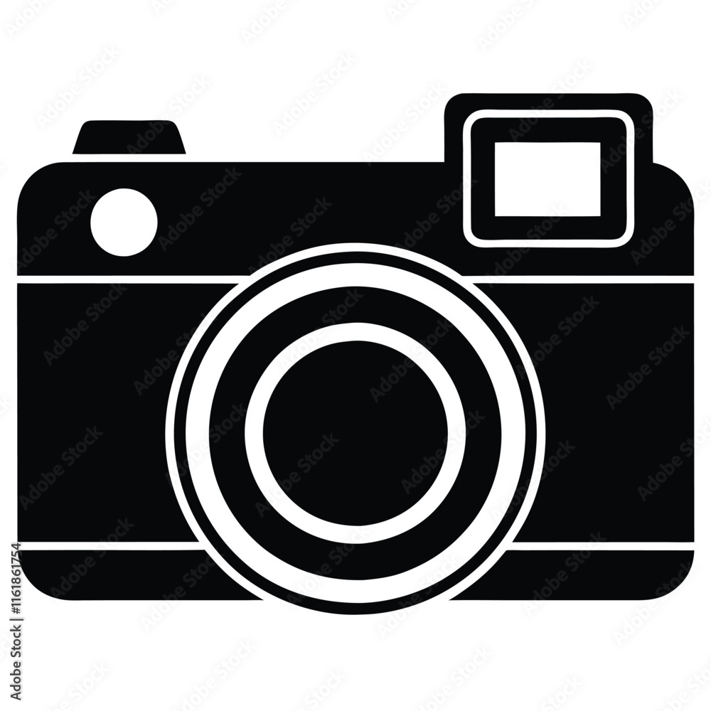 Digital camera silhouette vector icon Digital camera silhouette vector icon