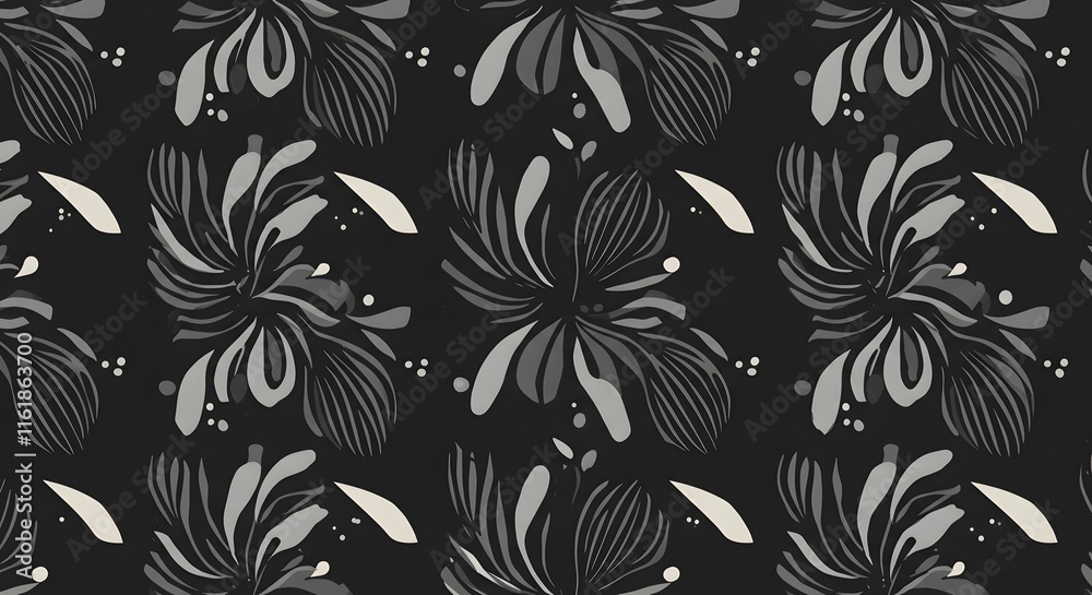 Seamless pattern with leaves. Abstract stylish background with stylized petals Seamless pattern with leaves. Abstract stylish background with stylized petals