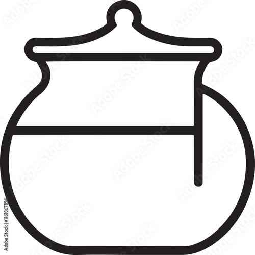 pot icon silhouette is a minimal-style vector art illustration on a white background.
