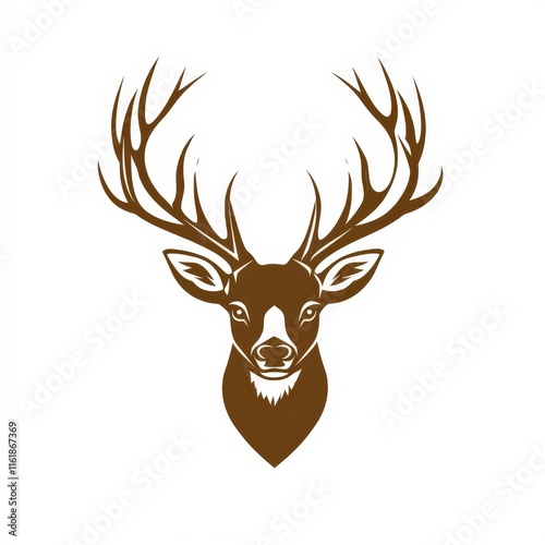 Design of deer head icon logo illustration isolated on white background photo