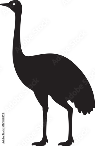 ostrich icon silhouette is a minimal-style vector art illustration on a white background.
