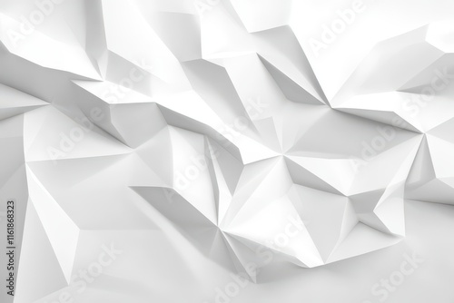 Abstract white geometric low-poly background. (1)