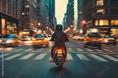 Electric moped, highlighting sustainable and efficient city commuting photo