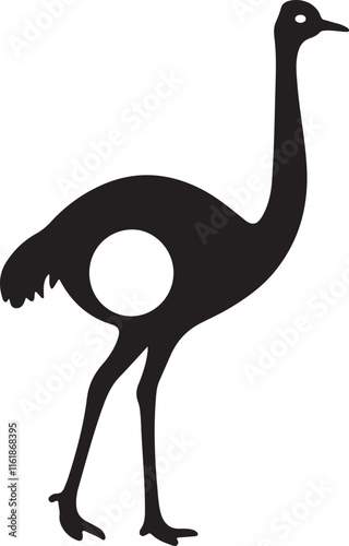 ostrich icon silhouette is a minimal-style vector art illustration on a white background.
