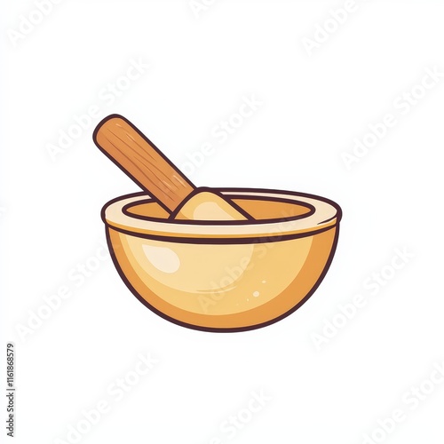 Design of mortar and pestle icon logo illustration isolated on white background