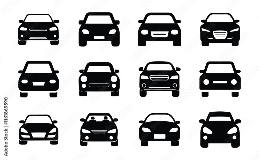 Group of Car Silhouette isolated white background. Car icon side view. Doodle collection. auto vehicle transport silhouette. Group of Car Silhouette isolated white background. Car icon side view. Doodle collection. auto vehicle transport silhouette.