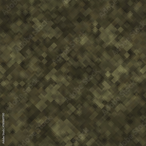 Abstract seamless pattern with khaki colored chaotic overlap pixels