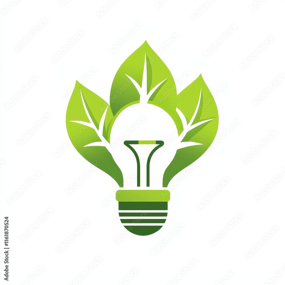 Design of green energy lamp icon logo illustration isolated on white background Design of green energy lamp icon logo illustration isolated on white background
