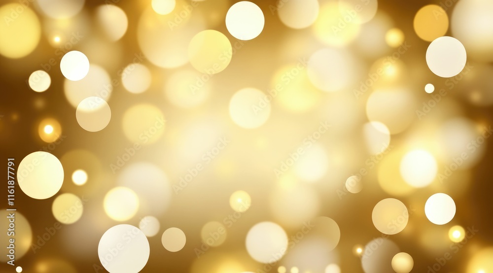Obraz premium Abstract golden bokeh background with blurred lights.