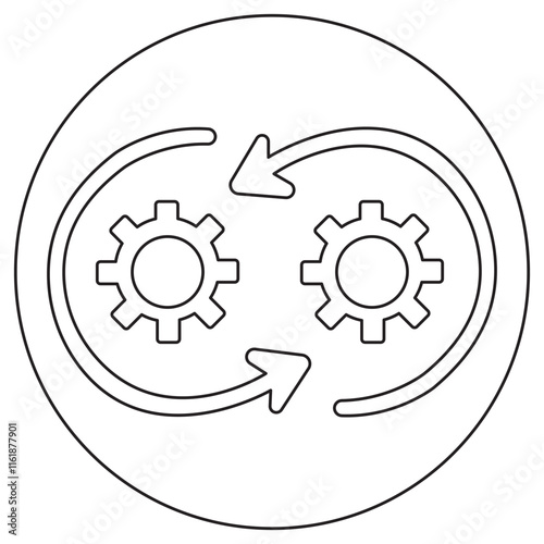 Continuous Icon, Driving Excellence Through Continuous Improvement Strategies, Harnessing the Power of Continuous Innovation and Delivery vrctor