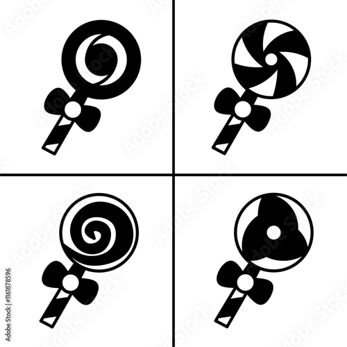 Vector black illustration of lolipop icon for business. Stock vector design.