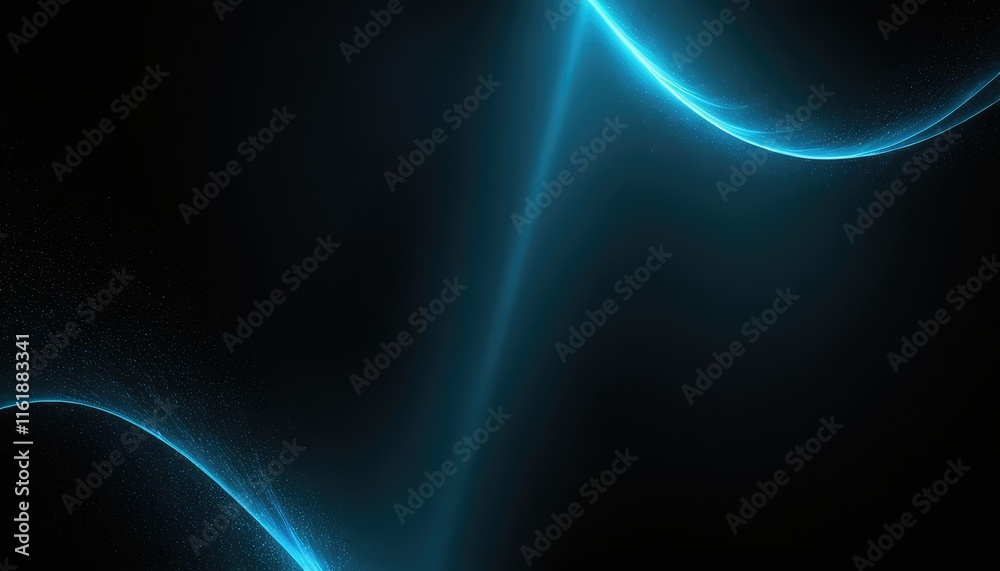 Fototapeta premium Blue Luminescence Abstract Dot Particle Design on Dark Background 2 