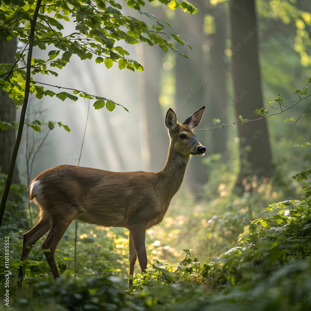 roe deer in forest caprioles caprioles wild roe de roe deer in forest caprioles caprioles wild roe de