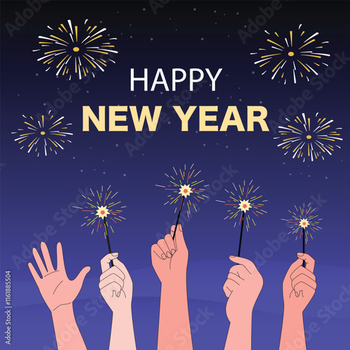 Happy New year Vector template