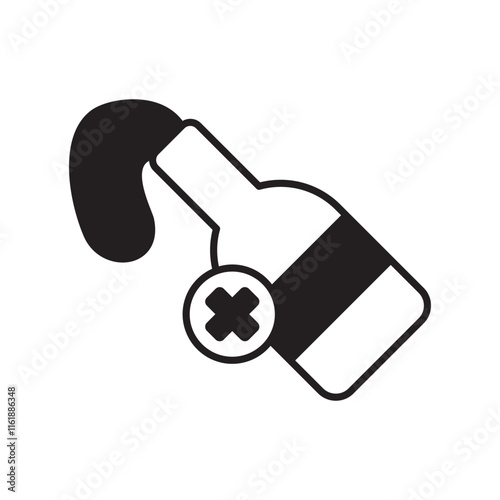 molotov glyph icon with white background vector stock illustration