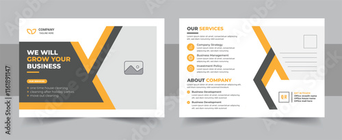 Modern business postcard design template or professional marketing eddm postcard design layout