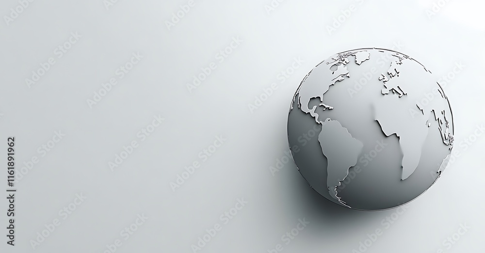 Gray vector illustration of a world map on a white background Gray vector illustration of a world map on a white background