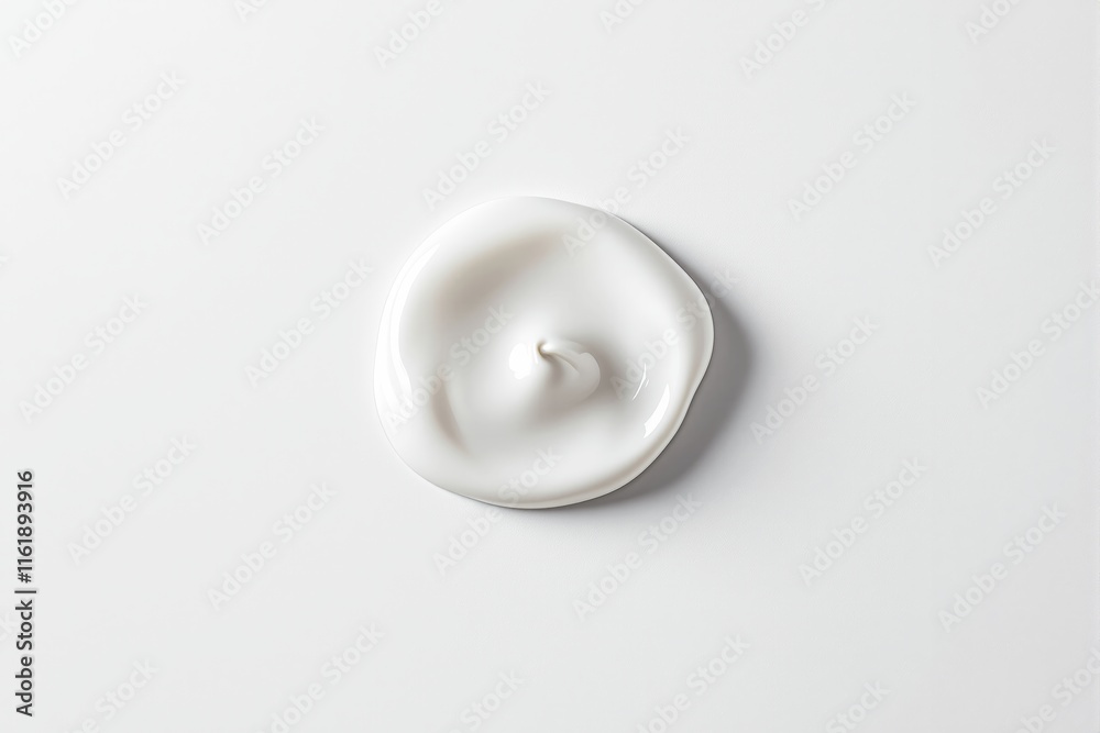 A smooth swirl of white cream on a light background, showcasing a minimalist design. Concept of skincare, cosmetics, or lotion texture. Ai generative A smooth swirl of white cream on a light background, showcasing a minimalist design. Concept of skincare, cosmetics, or lotion texture. Ai generative