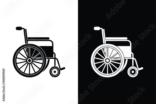 Accessible Design. Wheelchair Icon in Black and White