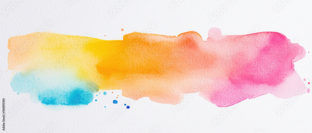 Obraz premium Vibrant watercolor gradient with blue, yellow, and pink hues