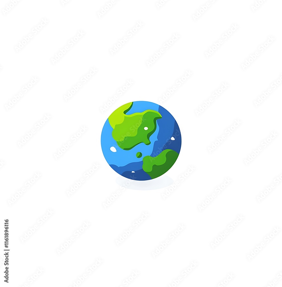 Vector flat icon of the Earth, in blue and green colors, earth day concept